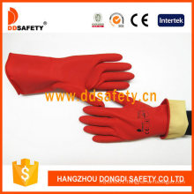 Best Manufacturers Red Latex Household Gloves DIP Flock Lined Diamond Grip